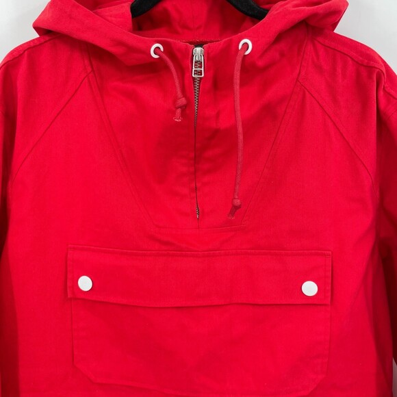 BLACK SCALE Red Cargo Utility Anorak Pullover Quarter Zip Jacket Size M - Picture 2 of 10